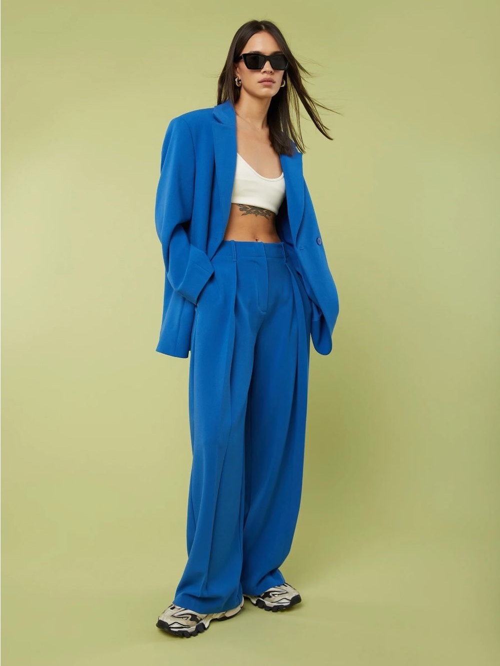 🆕 NWT | WIDE LEG PANT WITH FRONT PLEAT | Classic Blue Trousers